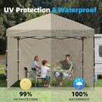 Joramoy Instant Canopy Sunwall 10×10 for Pop Up Canopy, Waterproof, UV Protection Canopy Sidewall, 1 Pack Straight Leg Canopy Side Panels Only（10×10, Beige)