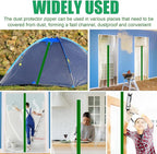Tigeen 2 Roll Heavy Duty Zipper Door for Dust Barriers 7 ft x 3 Inch Self Adhesive Construction Zipper Door for Greenhouse Tent Accessories (Green)