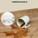 Ribbed Drinking Glasses Coffee Mugs Set of 8, Plastic Coffee Cups 16.9 OZ Unbreakable Tumblers with Handle, Reusable Drinking Cups for Camping/Dorm/RV