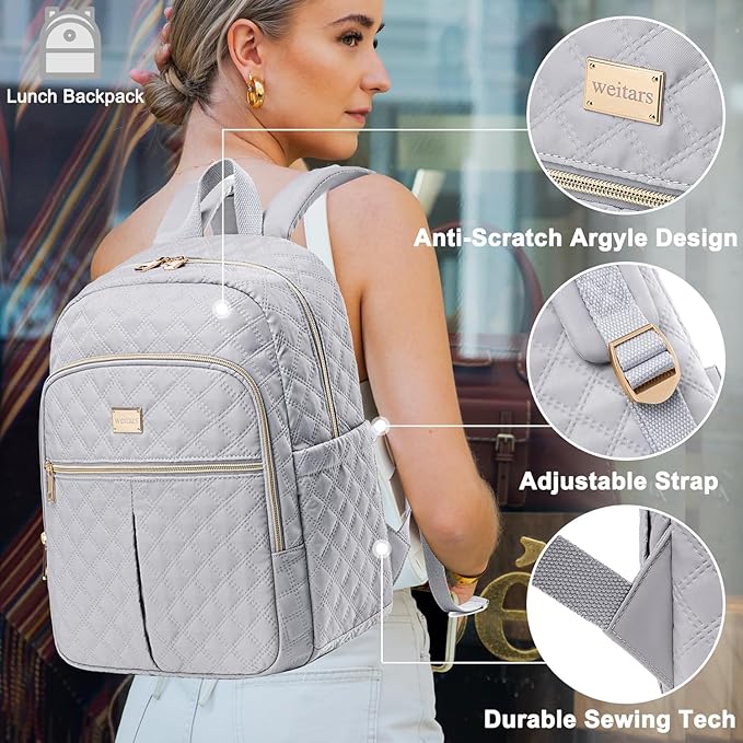 Weitars Lunch Backpack For Women Men,20L Cooler Backpack Insulated Lunch Bag For Women With Side Pockets Waterproof,Meal Prep Backpack,Adult Backpack Cooler For Lunch Picnic Hiking Camping Beach