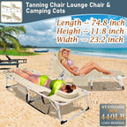 ABORON Patio Lounge Chair, Folding Guest Bed Cot for Adults, 500LB Heavy-Duty Capacity, Portable Extra Bed with Comfort Mat, Quick Fold Design for Indoor Guest Stays & Temporary Use