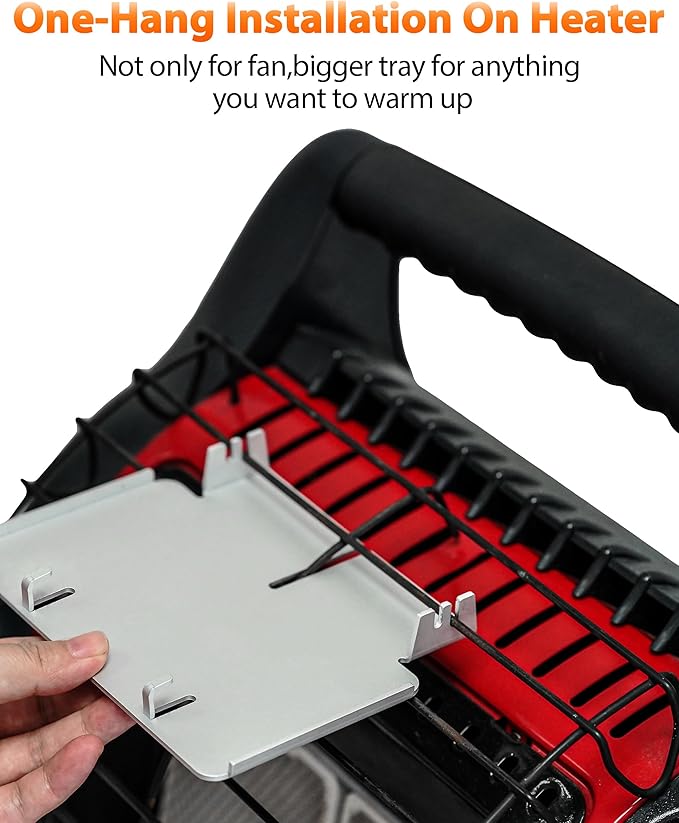 HIDALIFE Wood Stove Fan Holder for Heater, Big Tray for Fireplace Fan and Heated Stuff Water Cup and Food, Propane Heater accessories for Outdoor Camping Tent