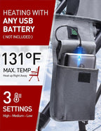 Heated Camping Chair for Adults, Heats Back and Seat, 3 Heat Levels, Fully Padded Heated Folding Chair for Outdoor Sports with Cup Holder, Rich Pockets, Battery NOT Included