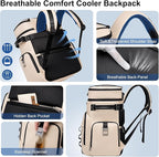 Weitars Insulated Cooler Backpack,Double Deck Waterproof Soft Cooler Bag,Backpack Coolers Leak Proof Lunch Backpack for Men Women for Travel,Camping,Picnic,Beach,Picnic,Outdoor 31L/52 Can