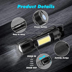 KunHe 6 Pack USB Rechargeable Mini Small LED Flashlights Bulk Camping Lantern Flashlight Bright High Lumens EDC Flash Light