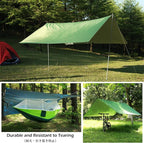 TRIWONDER Camping Tarp - 118"x118" Waterproof Rain Fly Tent Footprint Ground Cloth Multifunctional Cover Heavy Duty for Canopy Hammock Hiking Picnic (Green)