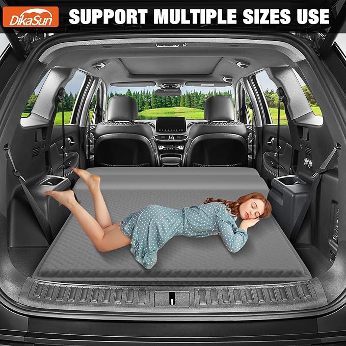SUV Air Mattress, Self-Inflating Memory Foam Car Bed Mattress for SUV, Travel Camping Car Sleeping Pad with Storage Bag