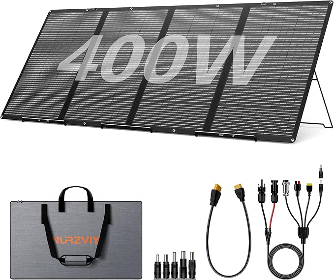400W Portable Solar Panel for Power Station, 400 Watt 36V ETFE Foldable Solar Panel Charger, IP67 Waterproof Enhanced Kickstands for Off-Gird Outdoor Camping RV SUV Emergency Power Supply