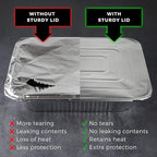 NYHI 9x13 Aluminum Pans With Lids, Disposable Half Size Steam Table Foil Pans for Catering, Baking, Roasting, Buffet Trays, Food Containers – (10 Pack)