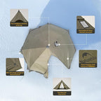 Naturehike Ranch Fire Teepee Tent, Cold Weather Winter Hot Tent with Stove Jack, 4-6 Person Waterproof Windproof 4 Season Tents for Camping
