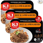 KJ Poultry Kosher Ready Meals - Beef Lamb Kabob & Quinoa, MRE Meat Meals Ready to Eat (3 Pack) Prepared Entree Fully Cooked, Shelf Stable Microwave Dinner Travel, Military, Camping, Emergency Survival