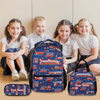 Custom Boys Backpack, 3 in 1 Fire Truck School Backpacks Matching Combo for Kindergarten Preschool, Personalized Name Durable Truck Bookbag and Pencil Case Bundle for Kids Toddlers