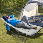 GOFLAME Camping Cot Mattress, Sleeping Cot Pad with Soft and Breathable Crystal Velvet, 75” x 27.5” Lightweight Comfortable Camping Cot Pad for Outdoor Hiking Vacation Traveling
