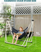 Anyoo 2 in 1 Hammock and Swinging Chair with Collapsible Steel Stand & Carrying Case,Portable & Adjustable,Easy Set Up for Outdoor,Indoor,Porch Swing,Patio,Garden,Camping Trip