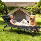 LILYPELLE Folding Camping Cot, Extra Wide Heavy Duty Sleeping Cots with Carry Bag, Double Layer Oxford Portable Travel Camp Cots for Home, Office Nap and Outdoor Beach