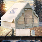 Inflatable Camping Tent with Pump,4-6 Person Waterproof Blow Up Air Tent for Camping Hiking,Easy to Set Up 4-Season Inflatable House Tent with Oversized Canopy.