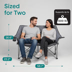 Camping Loveseat for Couples, Friends & Families, Double Camping Chair, Foldable Two Person Camping Chair for Campfire Nights, Tailgating Fun, Beach Escapes, RV Road Trips & Cozy Backyard Comfort
