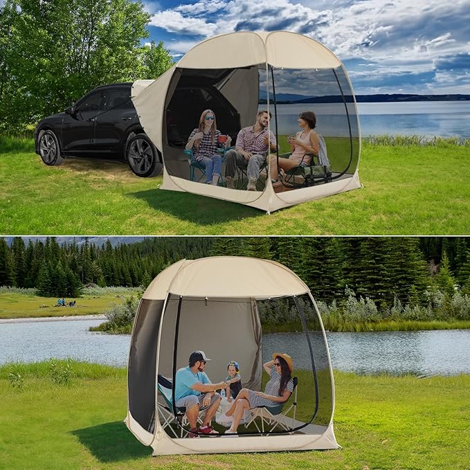 Alvantor SUV Tailgate Tent, Instant Pop Up Car Tent Creates Extra Living Space, UV Protection, Quick Setup in Seconds for Family, Road Trips, Tailgating, Beach, Outdoor Camping