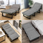 Folding Camping Cot with Mattresses 4-Level Adjustment of Backrest Portable Foldable Bed Provide A Comfortable Rest for Camping, Home, Office, No Installation Required(Multi-Colored,175 * 56 * 30cm)