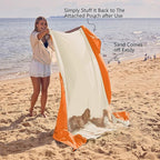 WEKAPO Beach Blanket Sandproof Waterproof, Extra Large Beach Mat, Oversized & Compact Sand Free, Quick Drying Beach Essentials for Vacation, Cruise, Picnic & Camping with Stakes