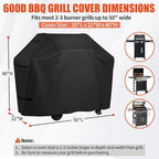 iCOVER Grill Cover 50 inch, BBQ Grill Cover for Outdoor Grill, 600D Heavy Duty Waterproof BBQ Cover, Anti-UV and Rip-Proof Barbecue Cover, Gas Grill Cover for Weber, Char-Broil, Nexgrill, etc