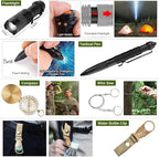 Survival Kit, 32 in 1 Professional Emergency Survival Gear Equipment Tools First Aid Supplies with Molle Pouch Gifts Ideas for Men Families SOS Tactical Hiking Hunting Disaster (Green)