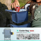 Overmont Camping Chair with Canopy Shade & Cooler Bag - Oversized Folding Beach Chair with High Back Support Big Cup Holder - Portable Lawn Chair for Outdoor Travel Sports Fishing - Support 330lbs