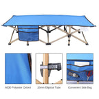 REDCAMP Extra Long Kids Cot for Sleeping 2-7 Years, Portable Travel Toddler Cot Bed with Carry Bag, Lightweight for Outdoor Indoor Home, Blue 53''x26''