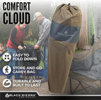 Black Sierra Oversized Camping Chair for Adults – 400 lb Heavy Duty Folding Chair with Cup Holders & Carry Bag