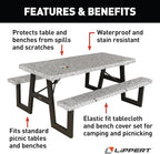 Lippert Color Escape Vinyl Tablecloth/Bench Cover Set for Camping and Picnics with 100% PEVA Material, Waterproof and Stain-Resistant Fabric - 2023051696