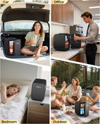 Mini Fridge, 4 Liter/6 Can Portable Refrigerator for Bedroom Office Dorm Car– Fast Cooling, Low Noise, 100-125V AC/5-12V USB Small Compact Refrigerator for Skincare, Food, Drinks(Black)