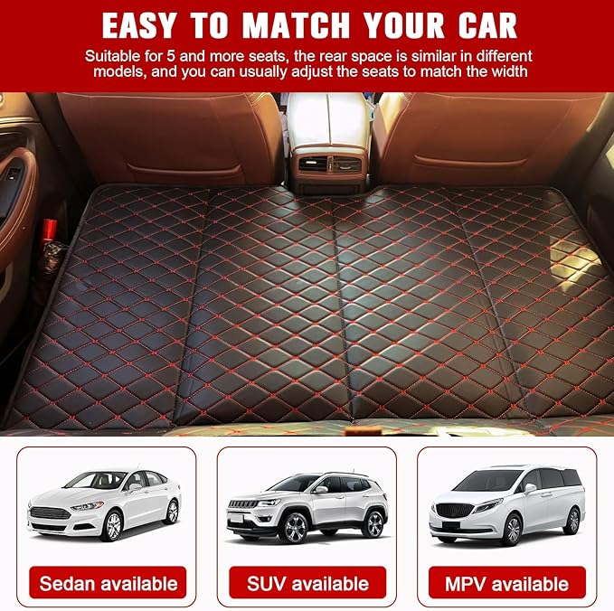QSTNOLOGY Non Inflatable Truck Bed Air Mattress, Folding Portable Car Back Seat Bed, Car Travel Camping Mattress for Sleeping, for Car/SUV/Truck(50.7" L x 31.2" W)