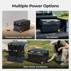 BougeRV 12 Volt Car Refrigerator, CRD2 43 Quart Portable Fridge Freezer with APP Control, -4℉ to 68℉ Dual Zone Compressor Electric Cooler 12/24V DC, 110~240V AC for Overlanding, Camping, RV, Truck
