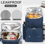 Picnic Backpack for 2 Person with Large Insulated Cooler Bag, Picnic Basket Set with Wine Pouch, Waterproof Picnic Blanket & Cutlery Set. Perfect for, Camping, Party,Wedding Gift for Couple,Blue
