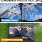 EighteenTek® Shower Tent Camping, 2-Room Portable Changing Room, Outdoor Shower Enclosure, Pop Up Privacy Tent Shelter with Floor & Doors, Waterproof & Lightweight, Camping Toilet Bathroom