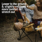 Kelty Low Loveseat Oversized 2-Person Heavy Duty Folding Camp Chair, Double Seat for Soccer Games, Tailgating, Beach Days (Low Height/Deep Lake)