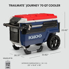 Igloo Trailmate Journey 70Qt Wheeled Cooler | Insulated Hard Shell Ice Chest