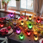 Ferraycle 12 Pcs Mini Lantern Decor 4 Inch Western Lantern Table Centerpiece Small Vintage Camping Hanging Lamp Ornaments Bulk for Cowboy Cowgirl Wedding Halloween Christmas (4 Inch,4 Light Colors)