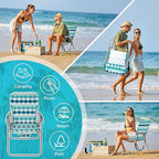 #WEJOY Folding Beach Chair for Adults, Lightweight Beach Chair with Shoulder Straps, High Back Camping Chairs with Hard Armrest, Supports 300lbs for Outdoor Lawn Concert