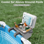 Portable Personal Cooler, Poolside Ice Chest for Above Ground Pool or Spa - Fits Intex Pools, Hard-Sided Cooler with Bonus Ice Pack for Lunch, Drink, Camping, Picnic, Beach, Fishing