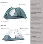 Wander Hawk 1-2 Person Backpacking Tent, Lightweight 1 Person / 2 Person Tent for Bikepacking Backpacking Camping & Hiking