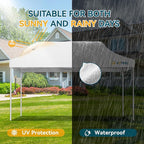 Hoteel 10x15 Pop Up Canopy Tent Heavy Duty Without Sidewalls, Waterproof Party Tent, Easy Set-up Commercial Instant Tents with Roller Bag & Sandbags, Hexagonal Leg (1-Year Warranty)