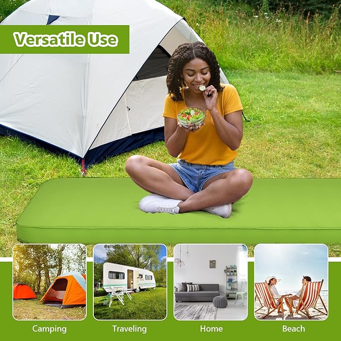 Giantex 4 Inch Self Inflating Camping Mat, Green, Compact, Inflatable, Lightweight