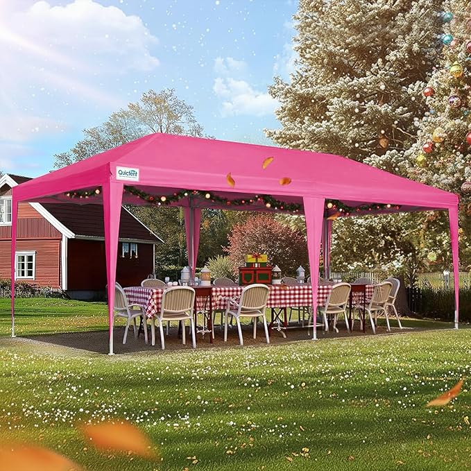 Quictent 10x20 Pop up Canopy Without Sidewalls Easy up Canopy Tent Instant Shelter with Windows for Outdoor Event Party