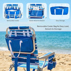 SUNNYFEEL Beach Chairs for Adults 2 Pack 5 Position Lay Flat, Portable Folding Backpack Beach Chair Heavy Duty with Cooler Bag, Cup Holder for Outdoor/Lawn/Picnic, Foldable Camping Chair