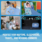 Jay Franco Kids Nap Mat with Embedded Pillow & Blanket – Soft 46"x20" Microfiber Sleeping Bag with Name Tag & Handle for School, Travel, Sleepover