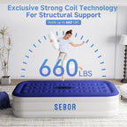 Sebor Air Mattress Twin with Built-in Pump 18", Comfortable Self-Inflating Air Mattress with High-Speed Pump, Durable Blow Up Mattress Twin with Storage Bag for Guests, Camping, Travel