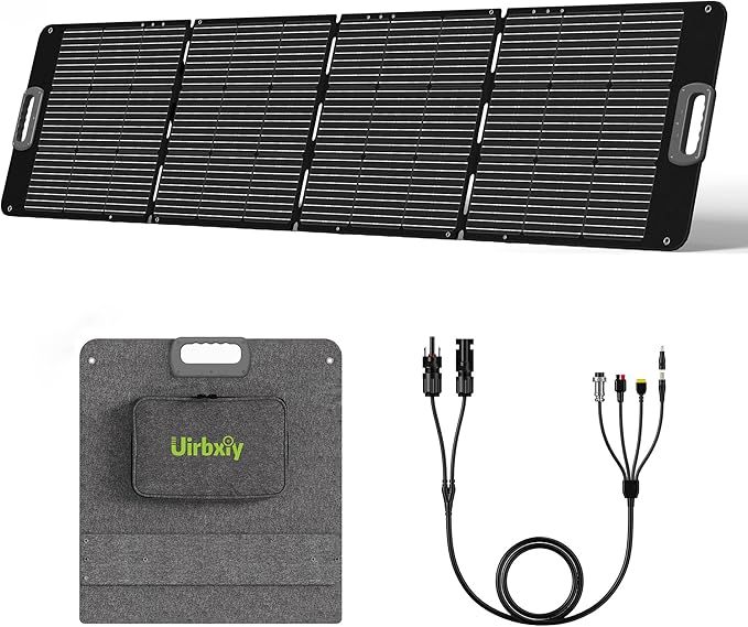 Portable Solar Panel 80 Watt for Power Station, IP67 Waterproof Foldable Solar Cell Solar Charger w/ XT60 Anderson DC 8mm 7909 5521 Connector for Camping, RV, Off Grid Living