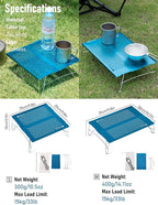 iClimb Mini Solo Folding Table Ultralight Compact for Backpacking Camping Hiking Beach Picnic (Blue - Mini)