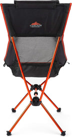 Cascade Mountain Tech Outdoor High Back Lightweight Camp Chair with Headrest and Carry Case - Black
